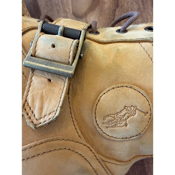 Polo Ralph Lauren Wheathill Tan Leather‎ Moc Toe Buckle Boots Mens 9D H15 main image 4